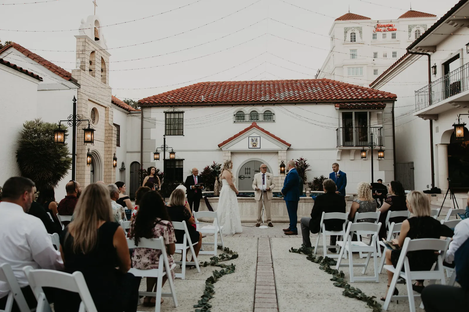 Ceremony in the museum courtyard, seen from the aisle