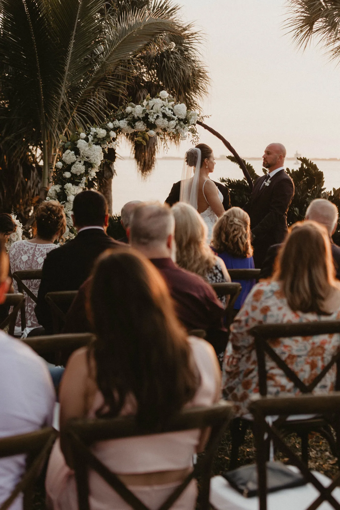 Guests watching the bayfront ceremony from their seats